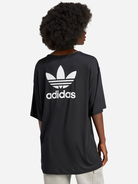 Футболка оверсайз довга жіноча adidas Trefoil Originals IU2408 XL Чорна (4066757286612) - зображення 2