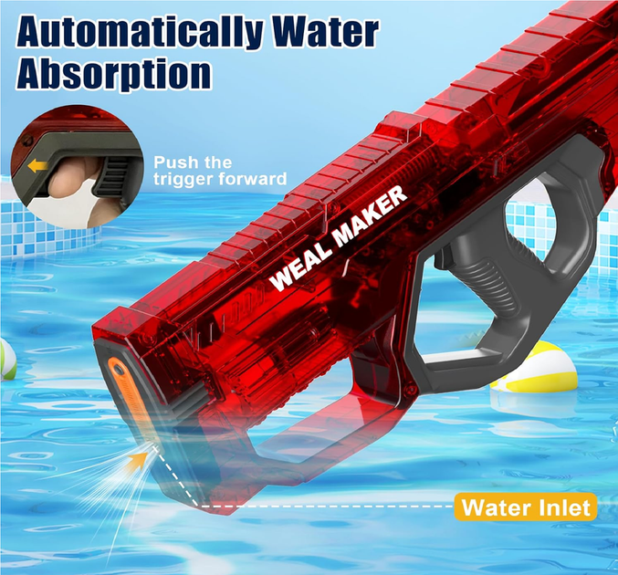 Электрический Водяной автомат на аккумуляторе Weal maker Красный - Фото 2 Электрический Водяной автомат на аккумуляторе Weal maker Красный - изображение 2