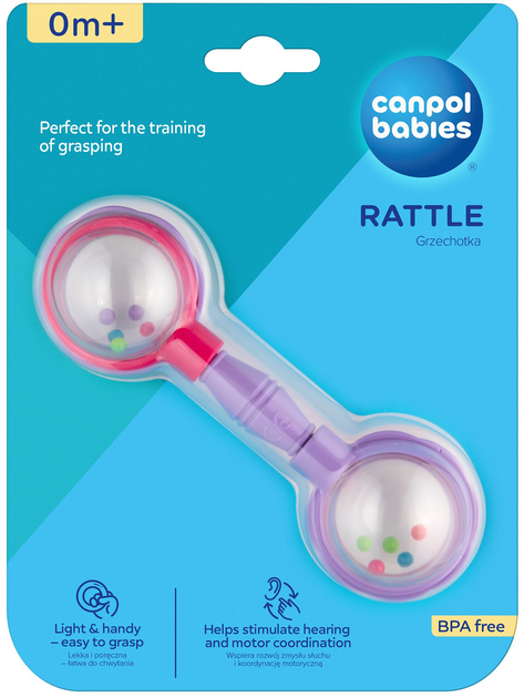Брязкальце Canpol Babies Нова штанга Рожево-фіолетова (2/606_pin) - зображення 3