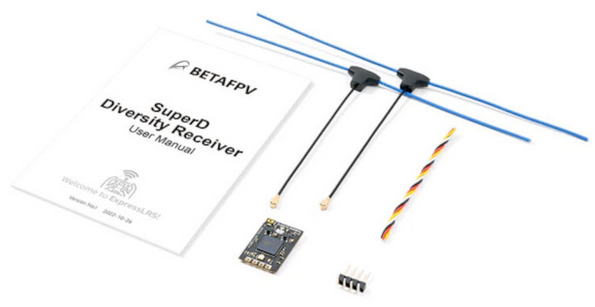 Радіоприймач BetaFPV SuperD ELRS Diversity 915MHz з двома антенами - зображення 3