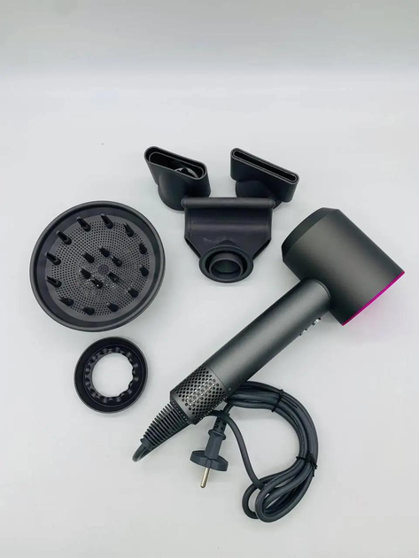 Фен стайлер для волос 5 в 1 Premium Magic Hair 1600 Вт 5 насадок Фиолетовый ( код: HD07F ) - изображение 3