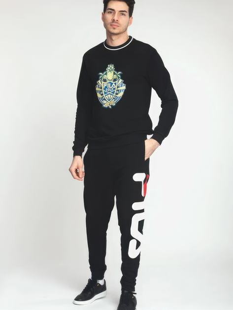 Bluza bez kaptura męska elegancka Fila FAM0368-80010 2XL Czarna (4064556393005) - obraz 3