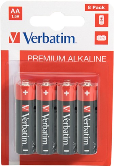 Батарейки Verbatim Premium AA (LR06) 8 шт. Alkaline (23942495031) - зображення 1