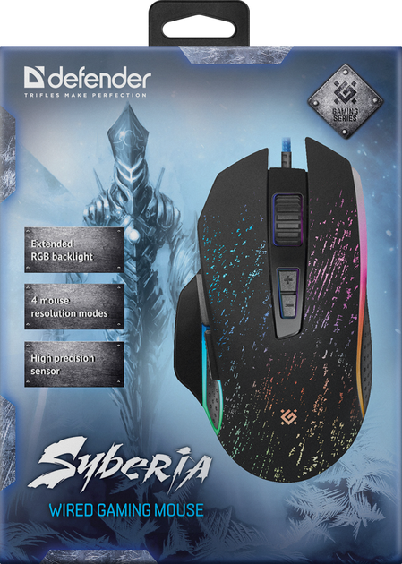 Mysz Defender Syberia GM-680L RGB USB Czarny (4714033526807) - obraz 4
