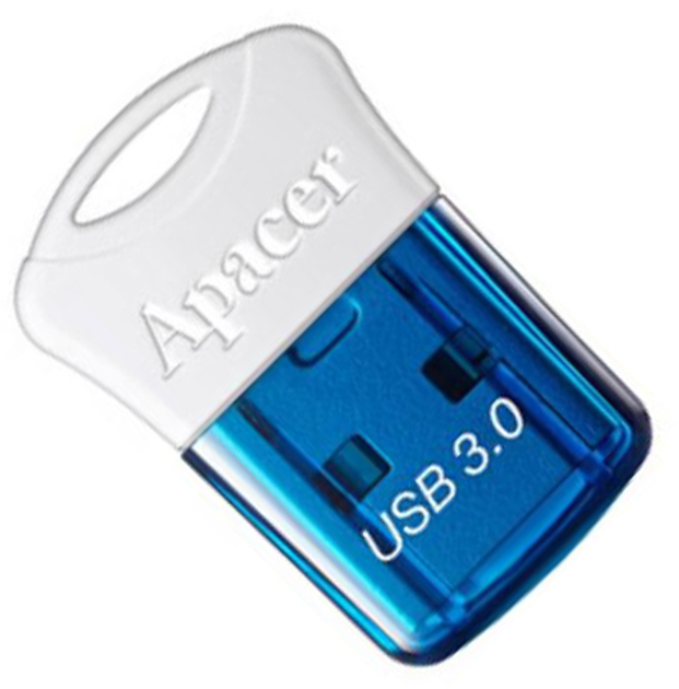 Флеш пам'ять USB Apacer AH157 32GB USB 3.0 White/Blue (AP32GAH157U-1) - зображення 1