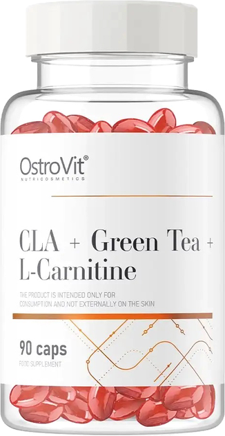 Жироспалювач Ostrovit CLA + Green Tea + L-Carnitine 90 капсул (5903246220193) - зображення 1