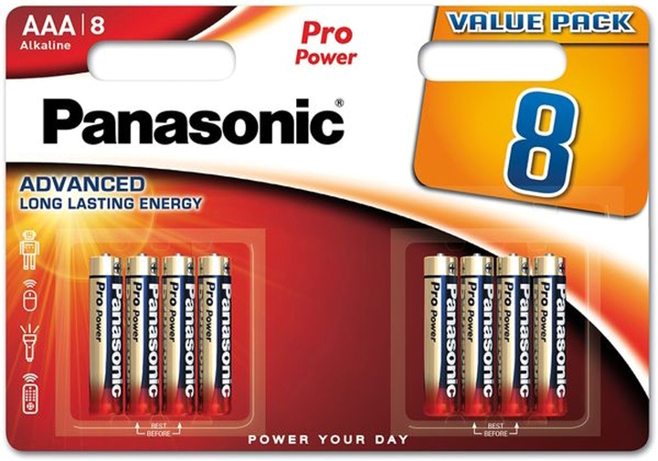 Bateria alkaliczna Panasonic Pro Power AAA BLI 8 Alkaline (LR03XEG/8BW) - obraz 1