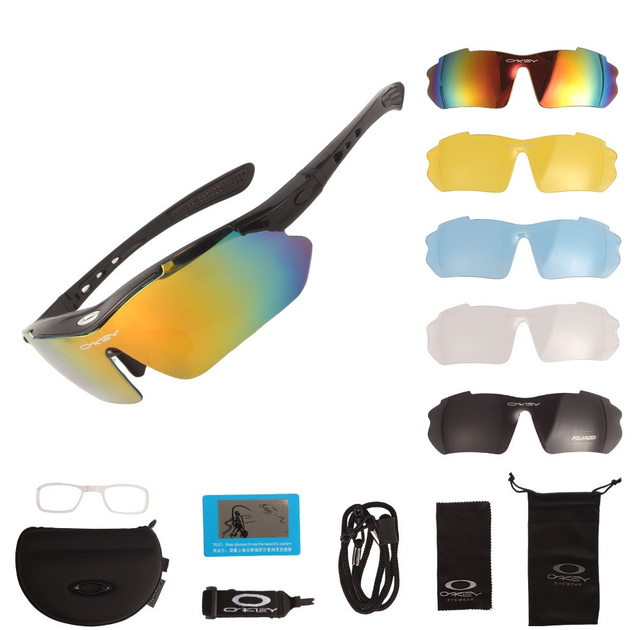 Защитные очки черные тактические с поляризацией 5 линз One siz+ солнцезащитные - изображение 1