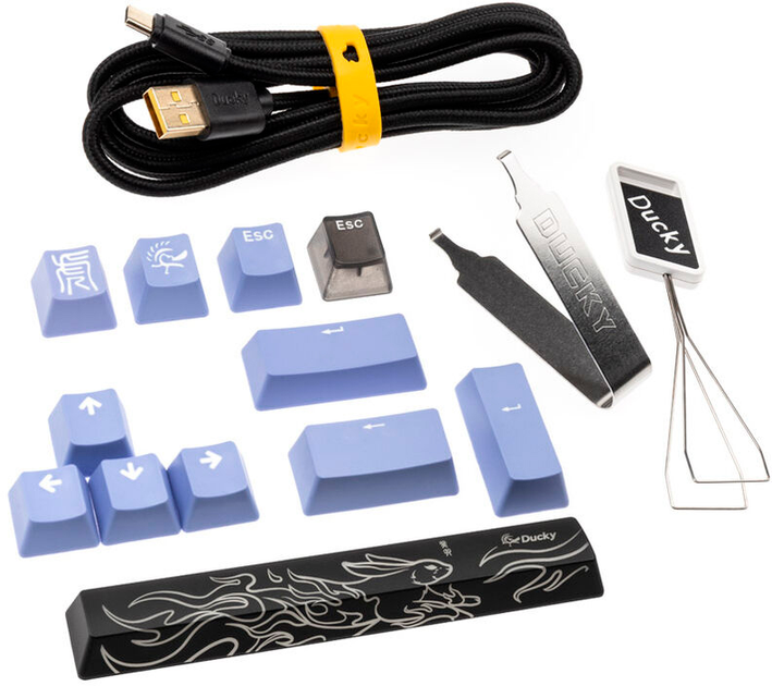 Klawiatura przewodowa Ducky One 3 TKL RGB LED MX Blue USB Aura Black (100043029) - obraz 8