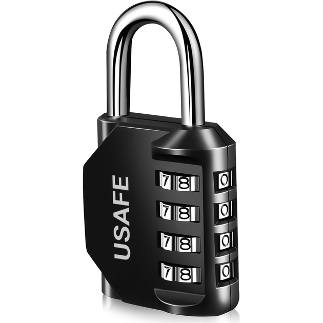 Подвесная колодка с 4-значным механическим кодом USafe CP01, металлический навесной замок с комбинацией без ключа - изображение 1
