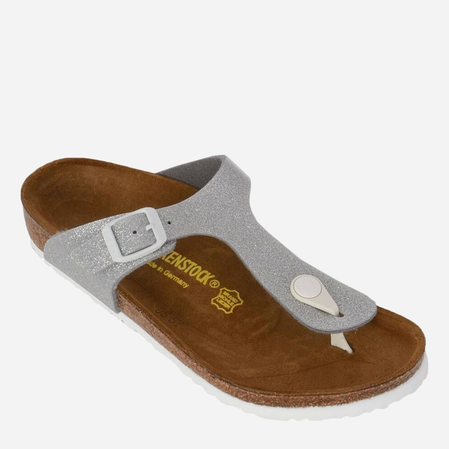 Klapki japonki dziecięce dla dziewczynki Birkenstock Gizeh Kids 34 Srebrzyste (4052001665418) - obraz 2