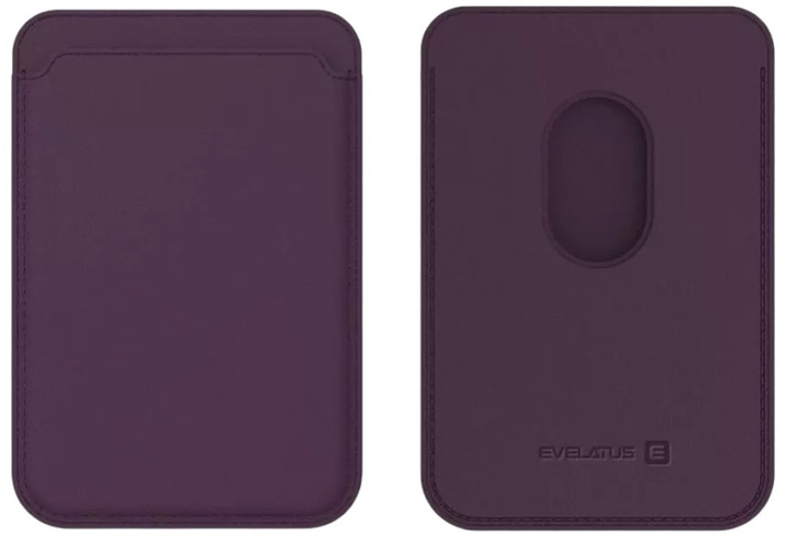 Portfel na etui Evelatus Universal iPhone Genuine Leather Wallet With MagSafe Deep Purple (EVEPOMSDP) - obraz 1