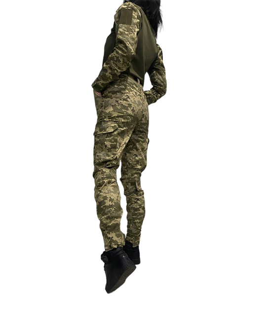 Женские тактические военные штаны 52 пиксель стрейч - изображение 2