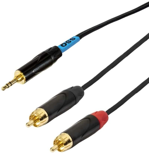 Кабель SSQ MiJRCA2 SS-1422 mini Jack stereo 3.5 мм - 2 x RCA 2 м (5907688758771) - зображення 1