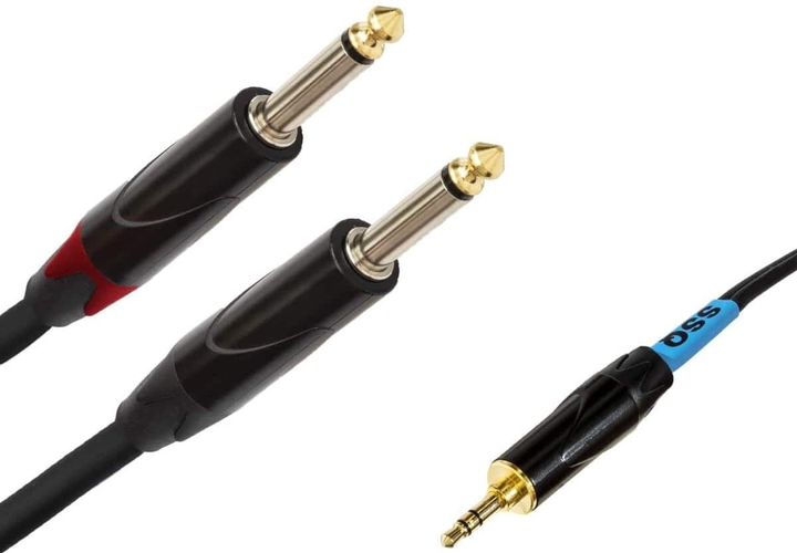 Kabel SSQ MIJM2 SS-1814 Jack stereo 3.5 mm - 2 x Jack mono 6.3 mm (5904161821984) - obraz 1