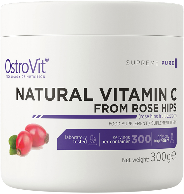 Suplement diety OstroVit Supreme Pure Natural Vitamin C From Rose Hips 300 g (5903246226522) - obraz 1