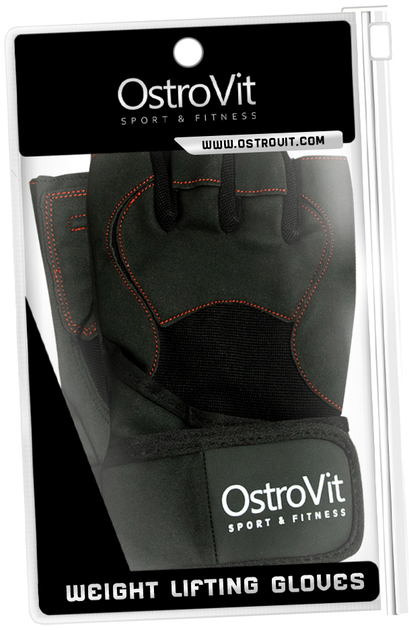 Чоловічі тренувальні рукавички OstroVit з підсилювачем Чорні M (5903246229004) - зображення 2