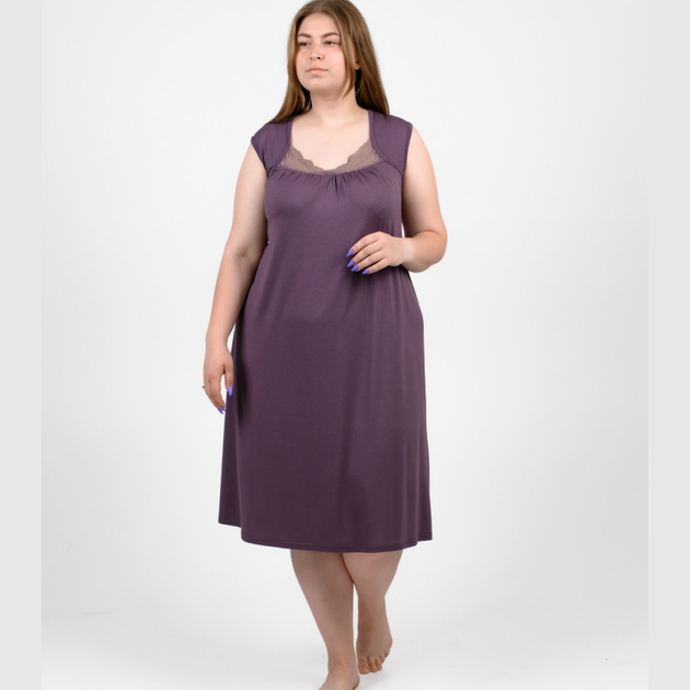 Ночная рубашка с кружевом N.EL 1615-92 2XL Мокко – Брендовая одежда ...