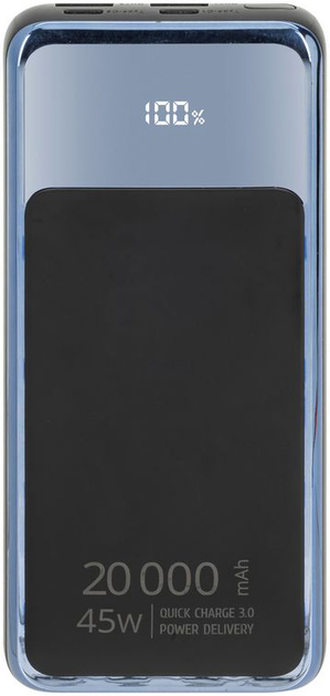Powerbank RIVACASE 20000 mAh Black/Blue (RCVA1075) - obraz 1