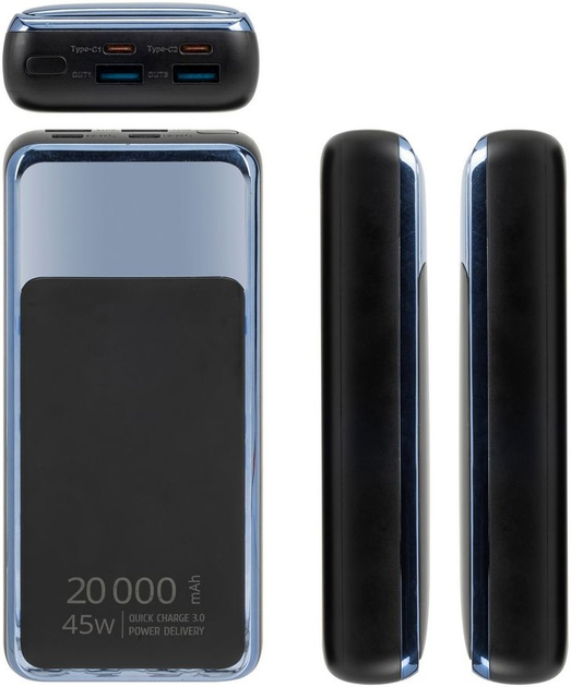 Powerbank RIVACASE 20000 mAh Black/Blue (RCVA1075) - obraz 8