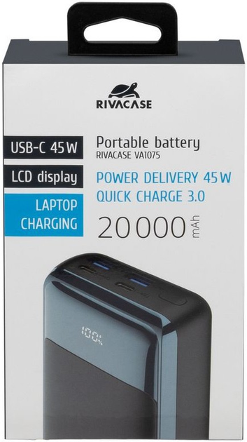 Powerbank RIVACASE 20000 mAh Black/Blue (RCVA1075) - obraz 9