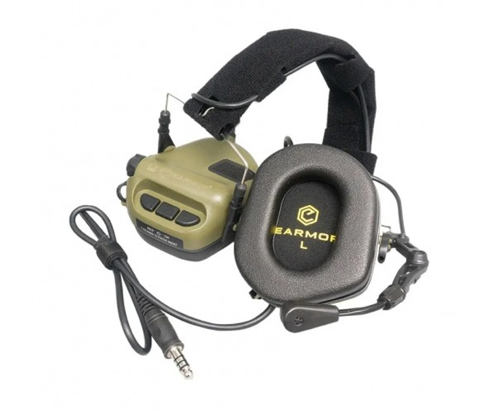 Тактичні навушники EArmor M32 MOD3 з мікрофоном green - зображення 1
