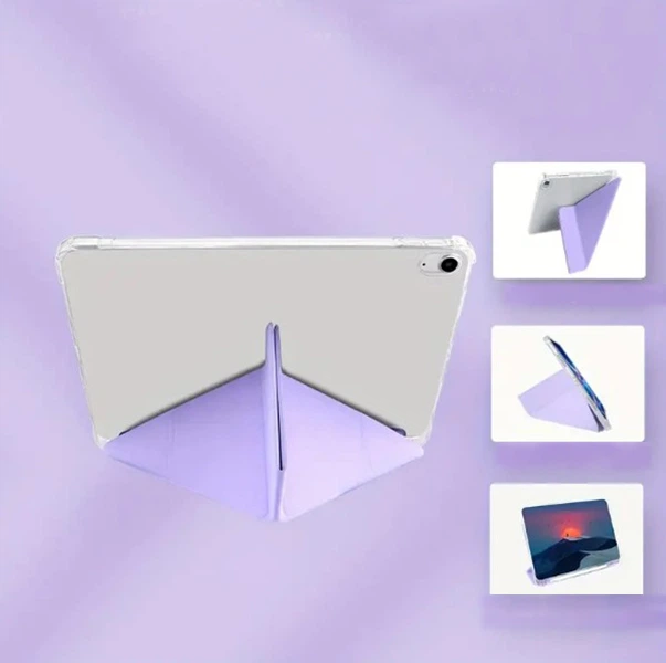 Чохол для планшета Apple iPad Air (4/5) 2020/2022 10.9" BeCover Ultra Slim Origami Transparent з кріпленням Apple Pencil Purple (BC_711105) - Фото 4 Чохол для планшета Apple iPad Air (4/5) 2020/2022 10.9" BeCover Ultra Slim Origami Transparent з кріпленням Apple Pencil Purple (BC_711105) - зображення 4