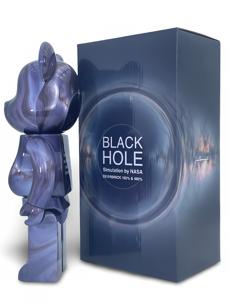 Статуэтка Bearbrick x NASA x BLACK HOLE 400% 28 см Medicom Toy