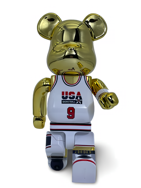 Статуетка Bearbrick x Michael Jordan 1992 x Team USA Gold Chrome 400% 28 см Medicom Toy НБА Баскетболіст - Фото 11 Статуетка Bearbrick x Michael Jordan 1992 x Team USA Gold Chrome 400% 28 см Medicom Toy НБА Баскетболіст - зображення 11