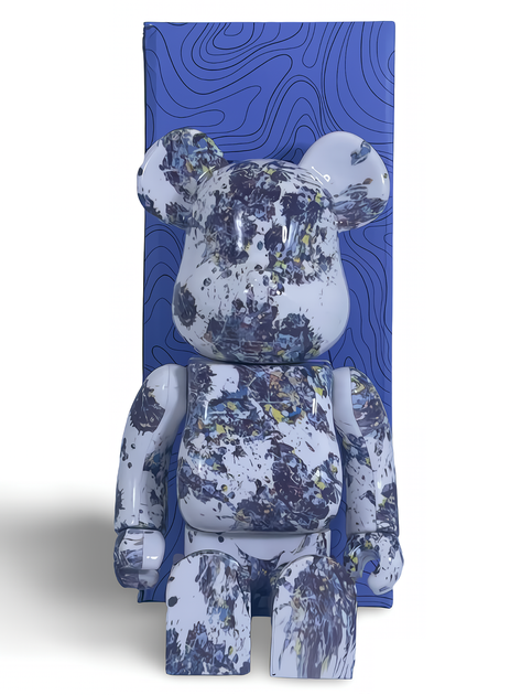 Статуэтка Bearbrick x Jackson Pollock Studio x Splash 400% 28 см Medicom Toy Буйство красок - изображение 8