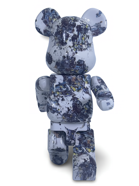 Статуэтка Bearbrick x Jackson Pollock Studio x Splash 400% 28 см Medicom Toy Буйство красок - изображение 11