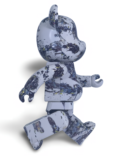 Статуэтка Bearbrick x Jackson Pollock Studio x Splash 400% 28 см Medicom Toy Буйство красок - изображение 12