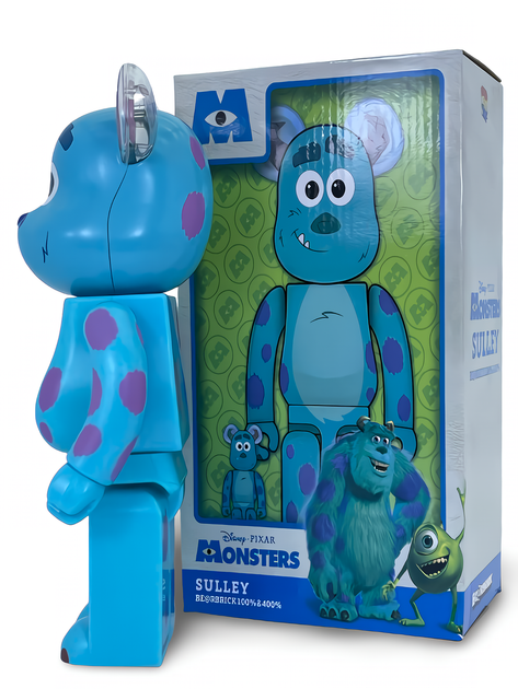 Статуетка Bearbrick x Disney Pixar x Monsters Sulley 400% 28 см Medicom Toy Карпорація монстрів - зображення 3