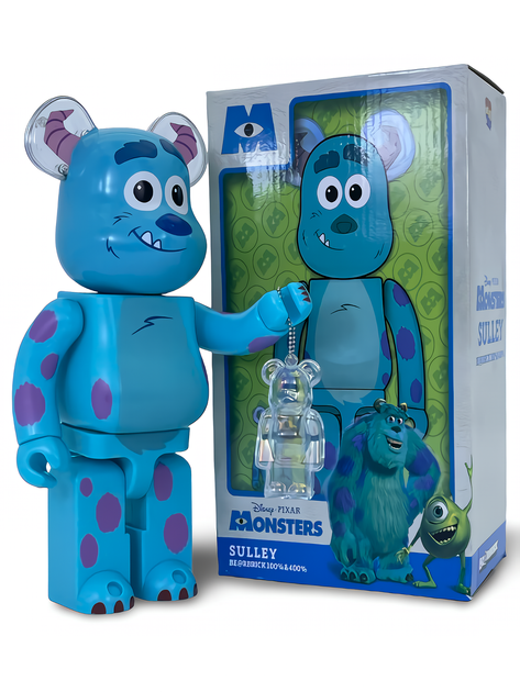 Статуетка Bearbrick x Disney Pixar x Monsters Sulley 400% 28 см Medicom Toy Карпорація монстрів - зображення 5
