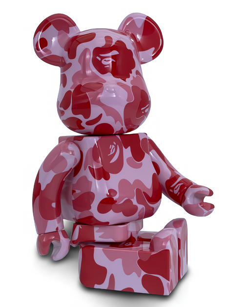 Статуетка Bearbrick x Bape x ABC Camo Pink 400% 28 см Medicom Toy Камуфляжний - зображення 13