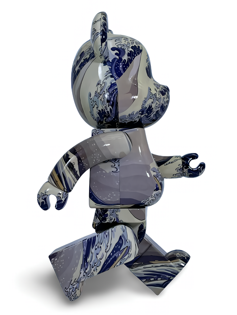 Статуетка Bearbrick x Kanagawa Surf 400% 28 см Medicom Toy Могутні хвилі - зображення 12