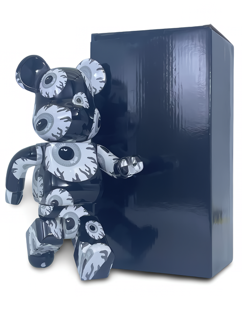 Статуетка Bearbrick x Mishka x Monochromatic 400% 28 см Medicom Toy Всевидячі очі - зображення 6