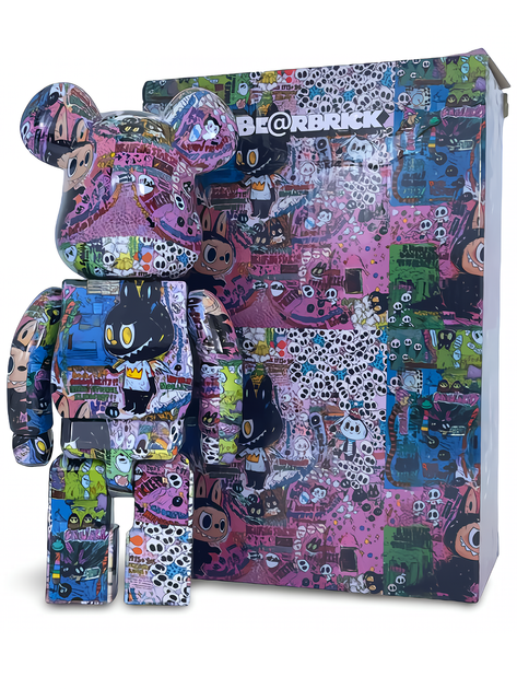 Статуэтка Bearbrick x Monsters Elf x Labubu Zimomo 400% 28 см Medicom Toy Милый монстр - изображение 2