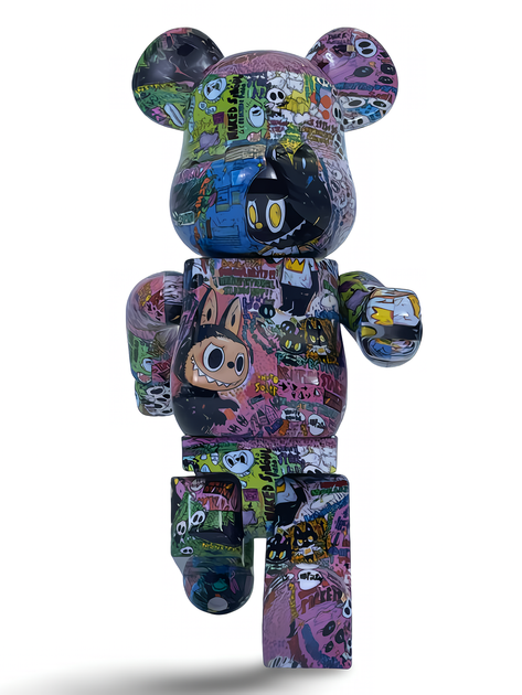 Статуэтка Bearbrick x Monsters Elf x Labubu Zimomo 400% 28 см Medicom Toy Милый монстр - изображение 12