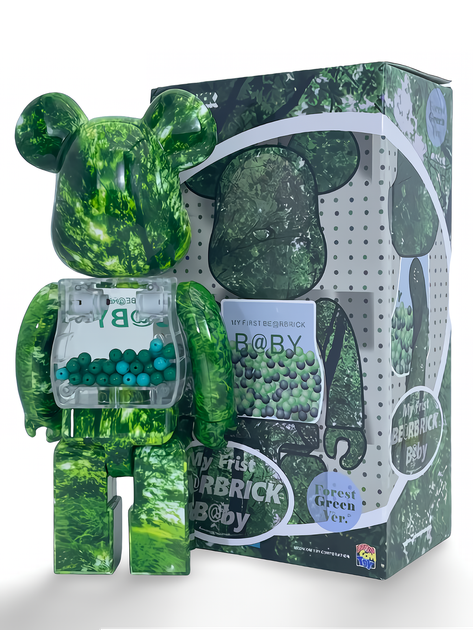 Статуетка Bearbrick x My First Baby x Forest Green 400% 28 см Medicom Toy Лісові мавки - Фото 2 Статуетка Bearbrick x My First Baby x Forest Green 400% 28 см Medicom Toy Лісові мавки - зображення 2