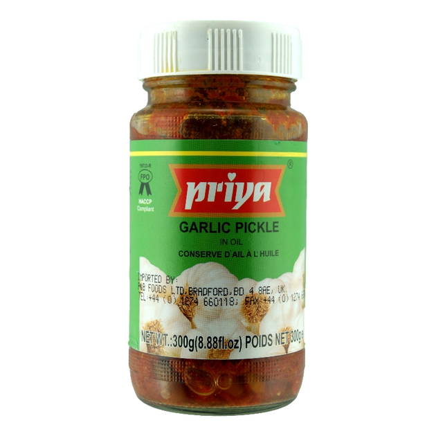 Соус Priya Garlic Pickle з часником маринований індійський 300 г - Фото 1 Соус Priya Garlic Pickle з часником маринований індійський 300 г - зображення 1