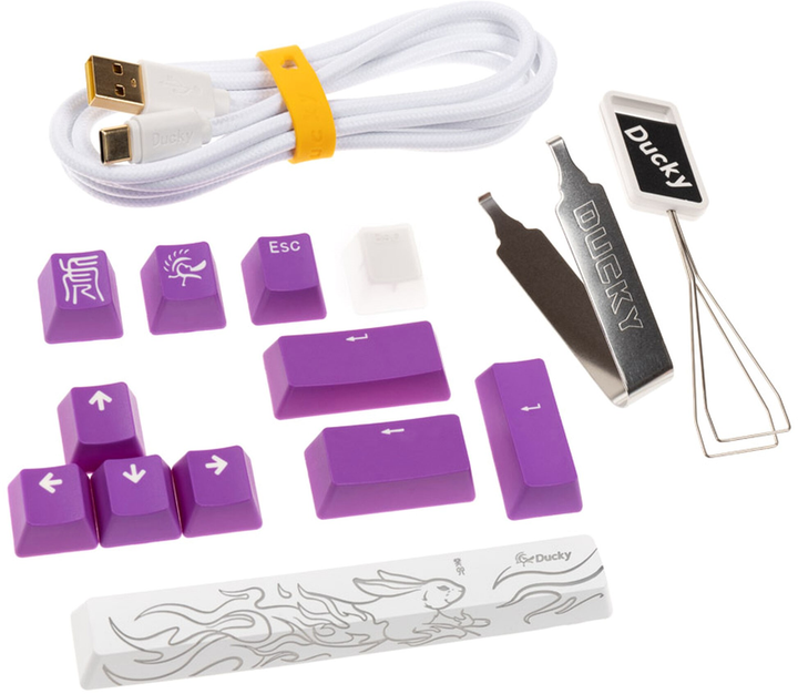Клавіатура дротова Ducky One 3 Aura Gaming Cherry MX Speed Silver White (4711281574666) - зображення 9