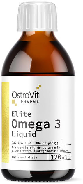 Suplement diety OstroVit Pharma Elite Omega 3 Liquid 120 ml (5903933907543) - obraz 1
