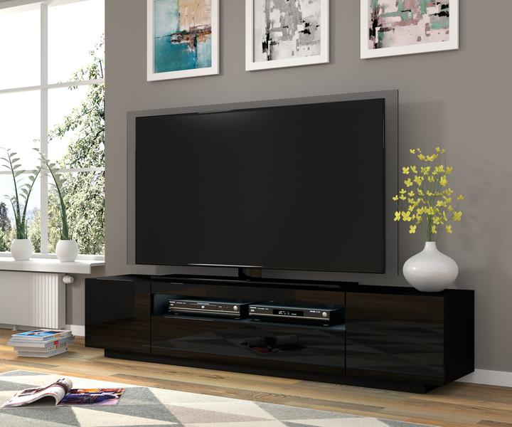 Тумба для под телевизор AURA 200 черная глянцевая BIM FURNITURE ...