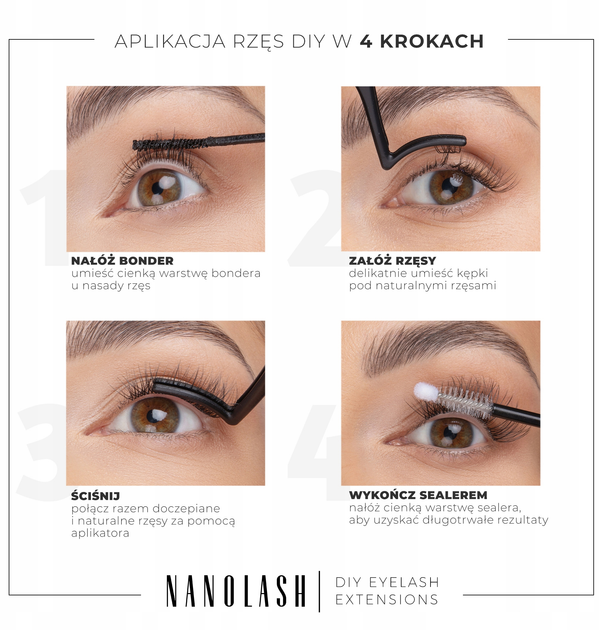 Sztuczne rzęsy Nanolash Eyelash w kępkach Flirty 36 szt (5905669547895) - obraz 6