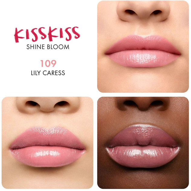 Szminka Guerlain KissKiss Shine Bloom Nawilżająca 109 Lily Caress 3.2 g (3346470441774) - obraz 3