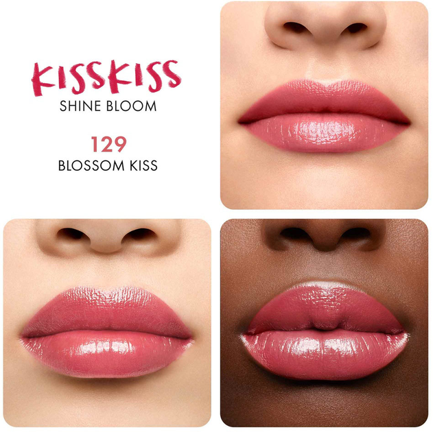 Губна помада Guerlain KissKiss Shine Bloom Зволожувальна 129 Blossom Kiss 3.2 г (3346470441552) - зображення 3