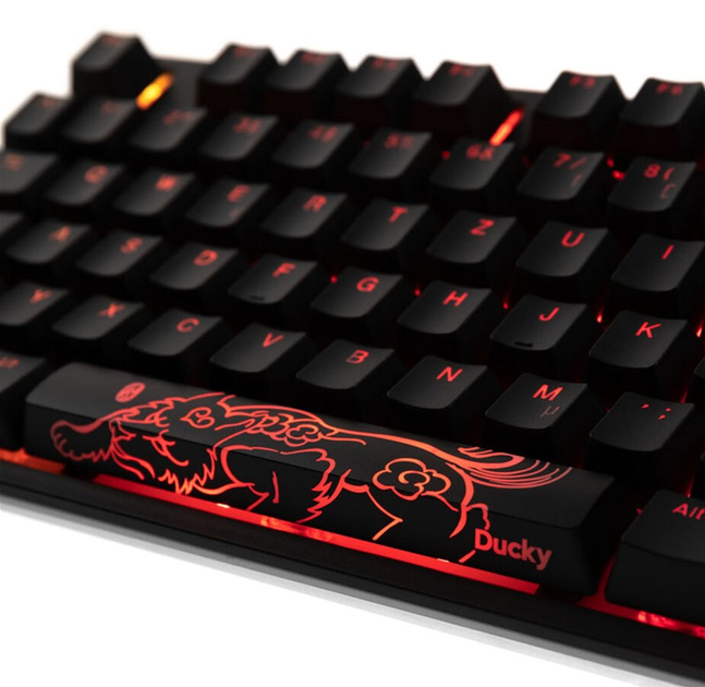 Клавіатура дротова Ducky One 2 TKL Cherry MX Silent Red USB Black (DKON1787ST-SDEPDAZT1) - зображення 4
