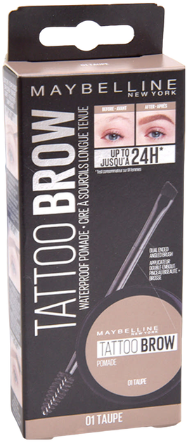 Pomada do brwi Maybelline New York Tattoo Brow 01 Taupe 3.7 g (3600531516765) - obraz 2