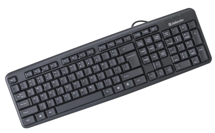 Проводная клавиатура Defender Element HB-520 B 104+3 кН UA USB Black (45529) - Фото 2 Проводная клавиатура Defender Element HB-520 B 104+3 кН UA USB Black (45529) - изображение 2